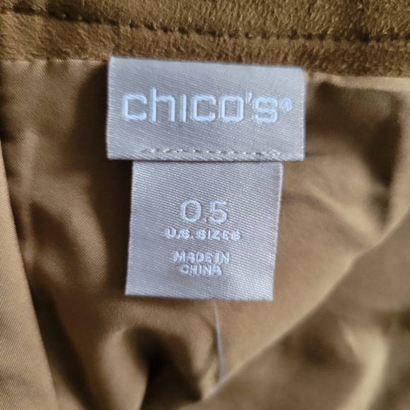 NWT Chicos Womens Midi Skirt Suede Size 0.5 (6) Gingersnap - Picture 2 of 6